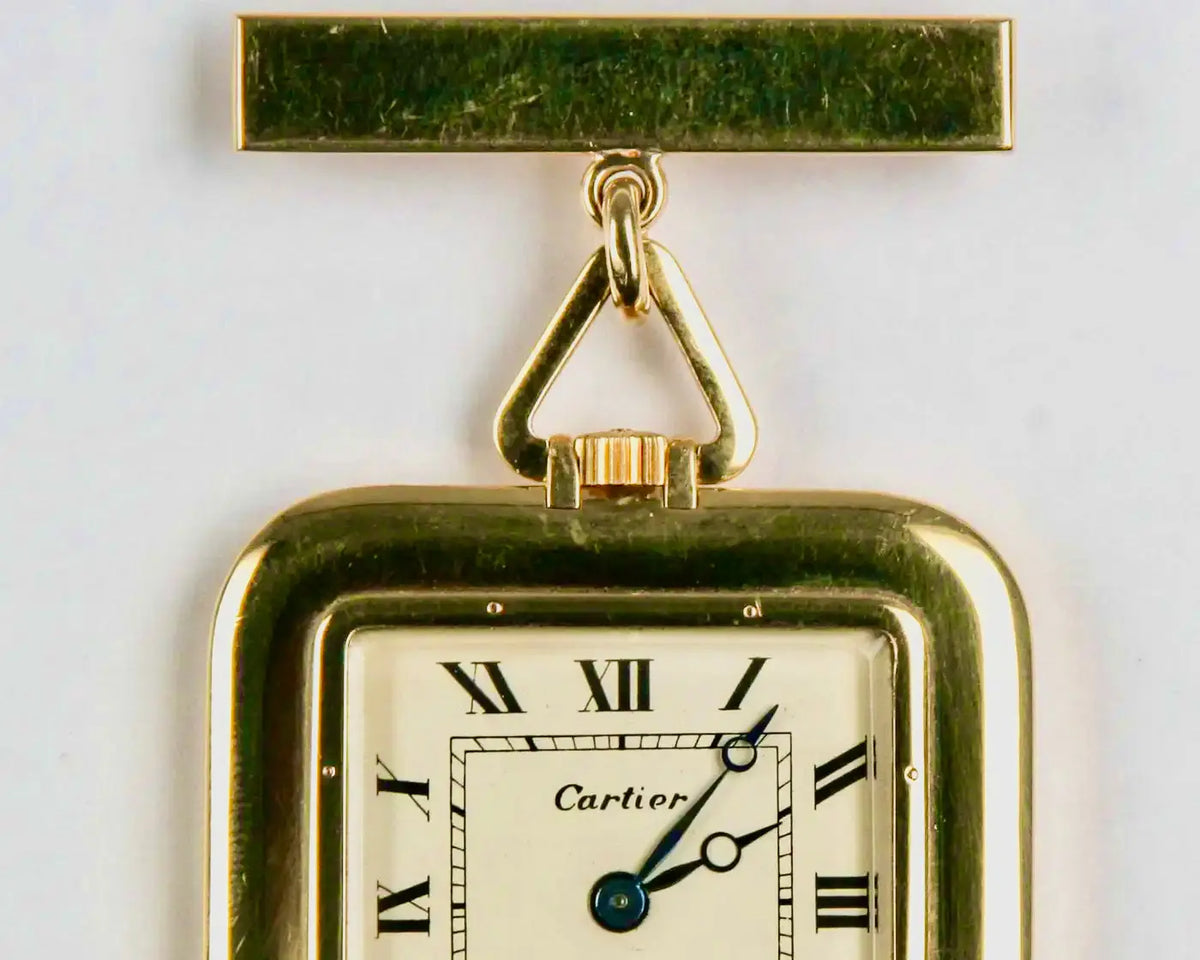Reloj Cuadrado de Bolsillo y Repetición | Oro Amarillo | Cartier | Siglo XX
