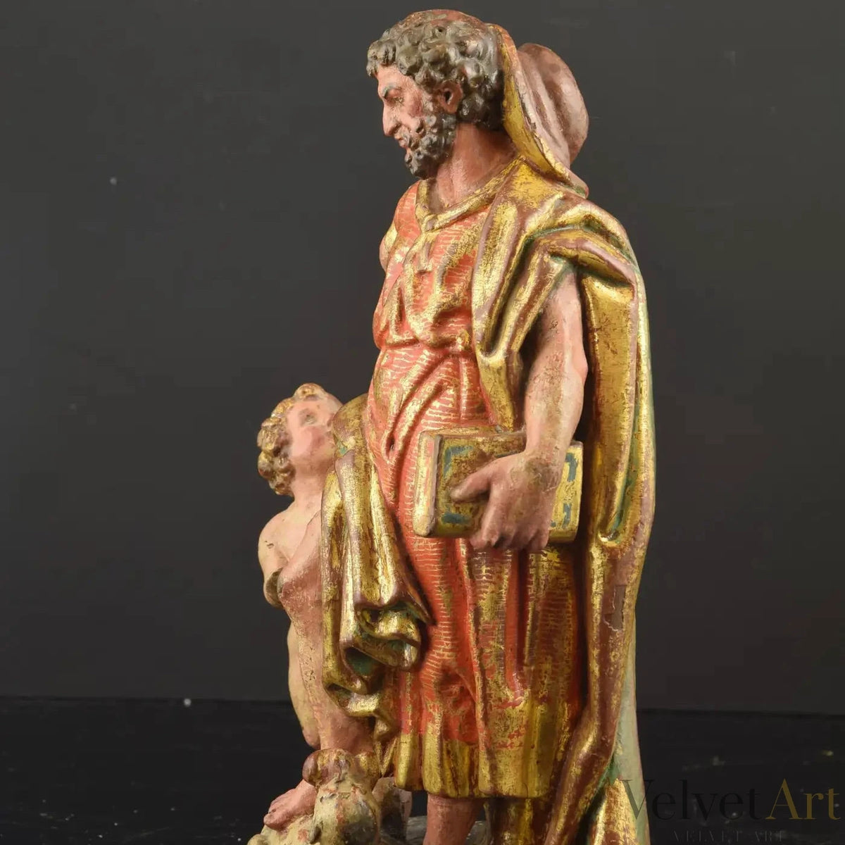 Talla de San Roque, Círculo Juan de Anchieta, Madera Policromada, Siglo XVI – vista 3 de 7