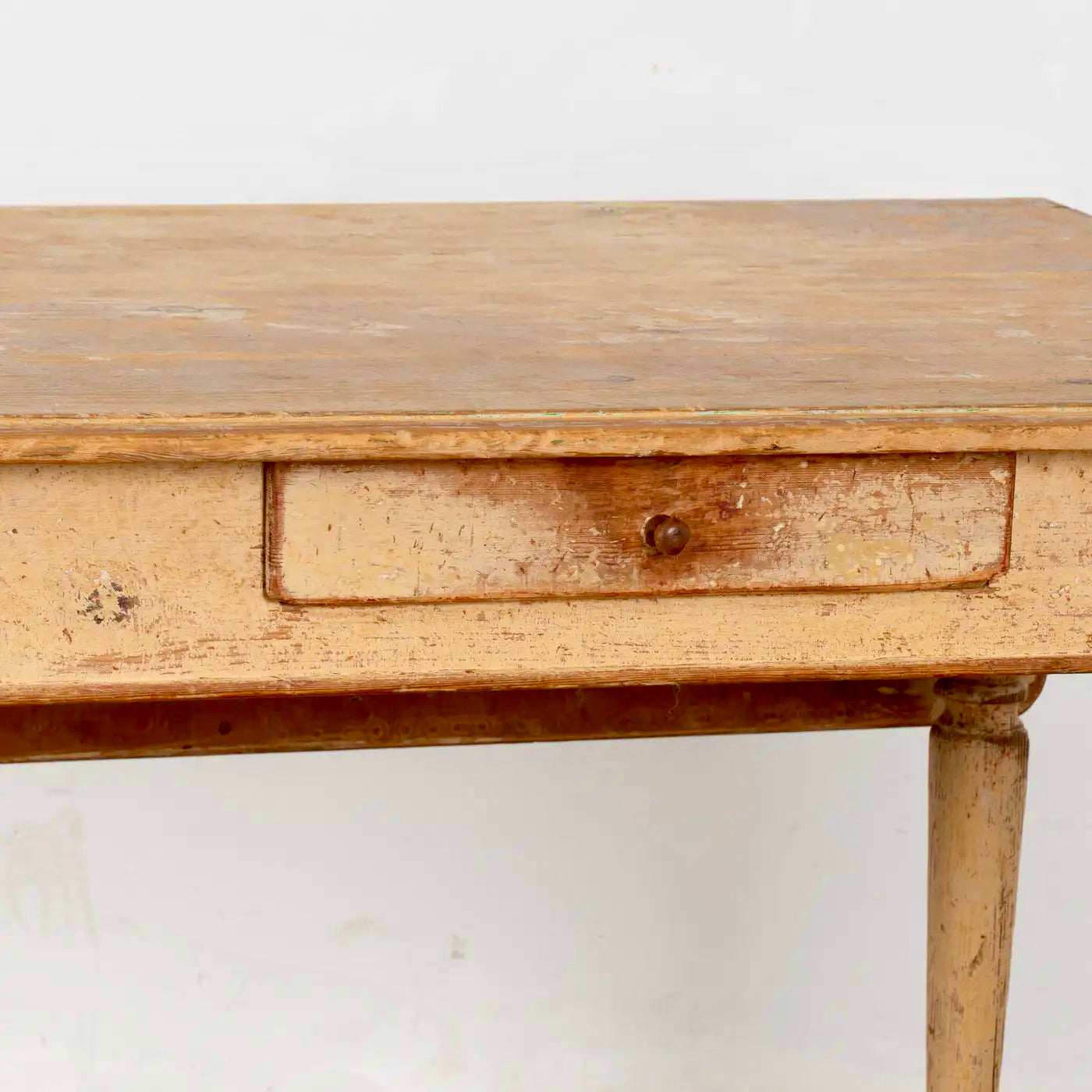 Mesa Sueca de Campo del Siglo XIX con Hoja Desplegable