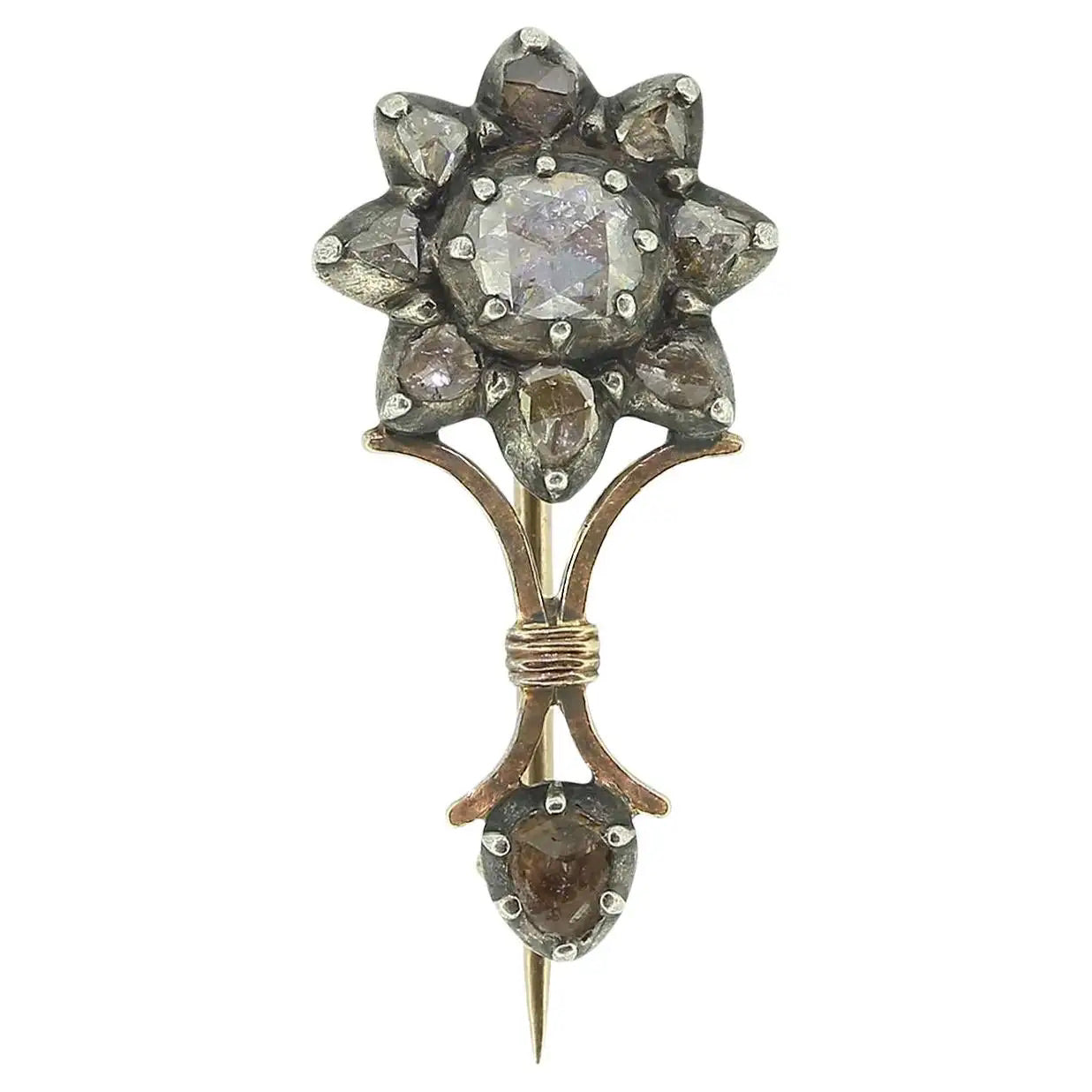 Broche Georgiano de Diamantes Talla Rosa | Siglo XVIII