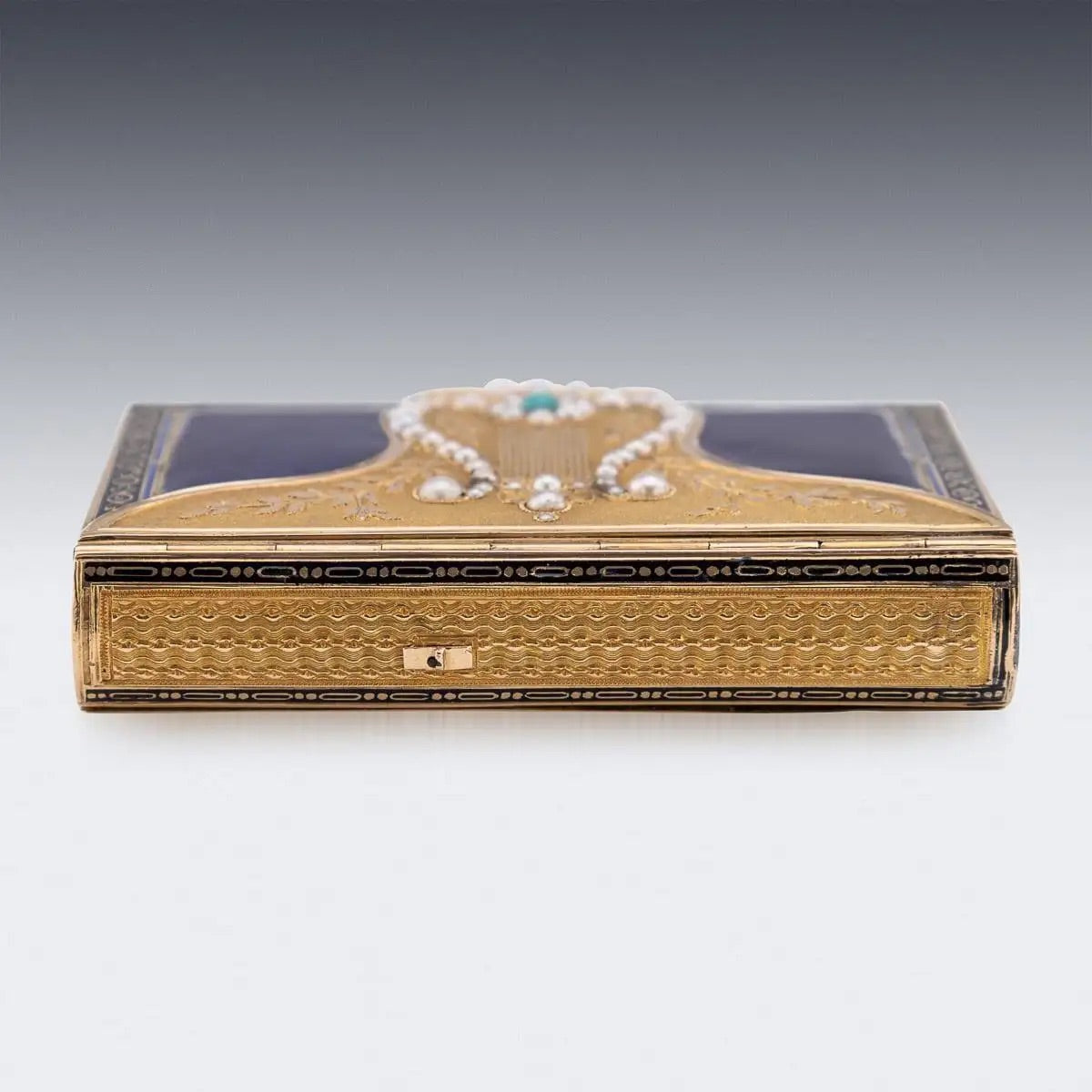 Caja Musical Rémond de Oro, Perlas y Esmalte | Suiza, 1800
