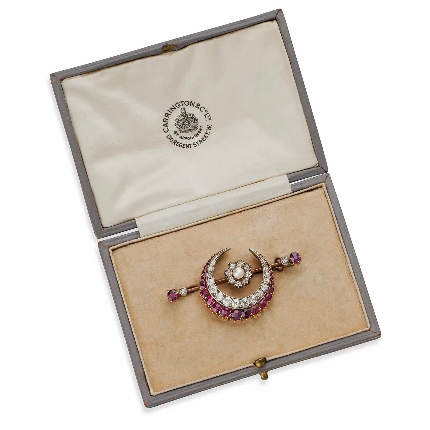Broche de Rubíes, Diamante y Perlas | Carrington & Co., 1890