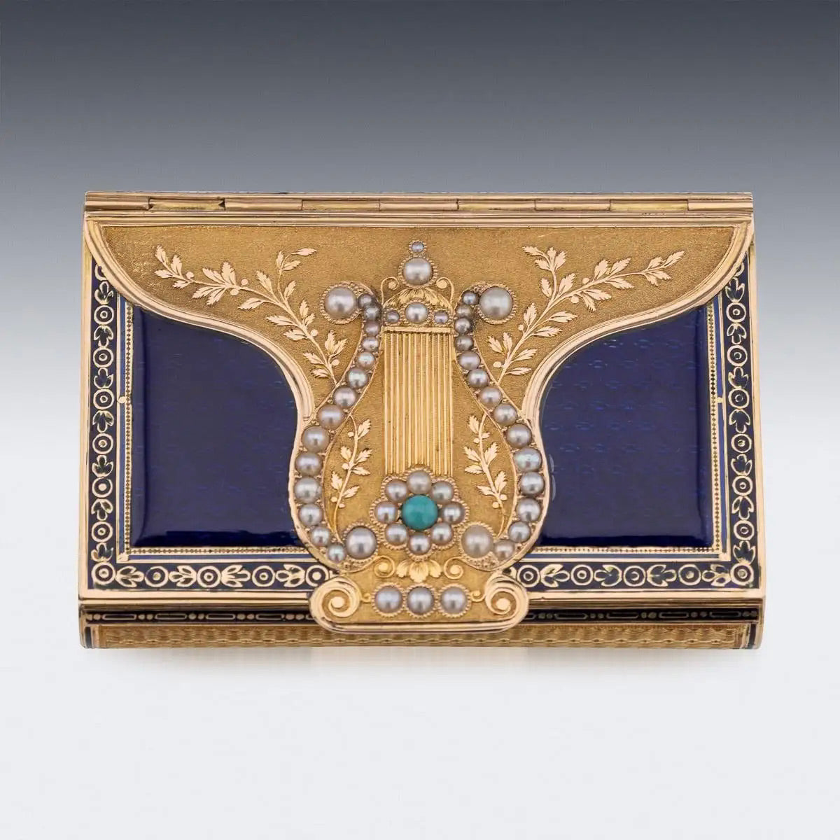 Caja Musical Rémond de Oro, Perlas y Esmalte | Suiza, 1800