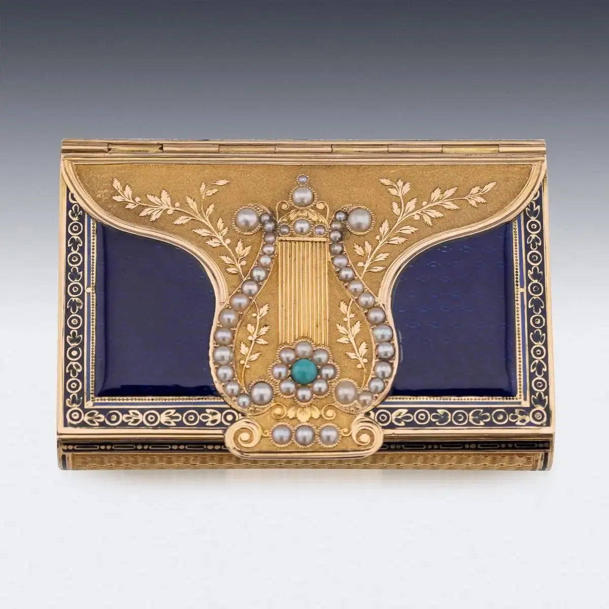 Caja Musical Rémond de Oro, Perlas y Esmalte | Suiza, 1800