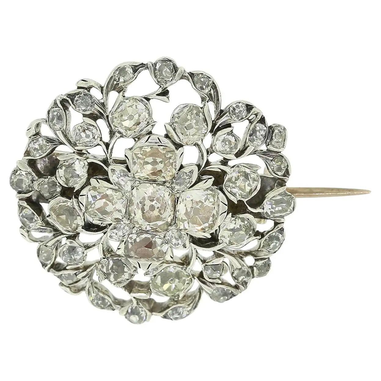 Broche Georgiano Floral de Diamantes de 1780