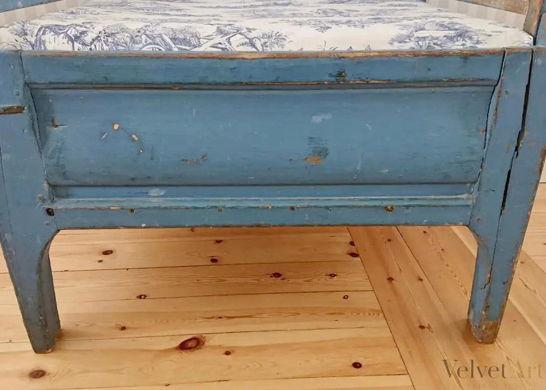 Sofá Gustaviano Azul Sueco Original de Ersnäs, Suecia