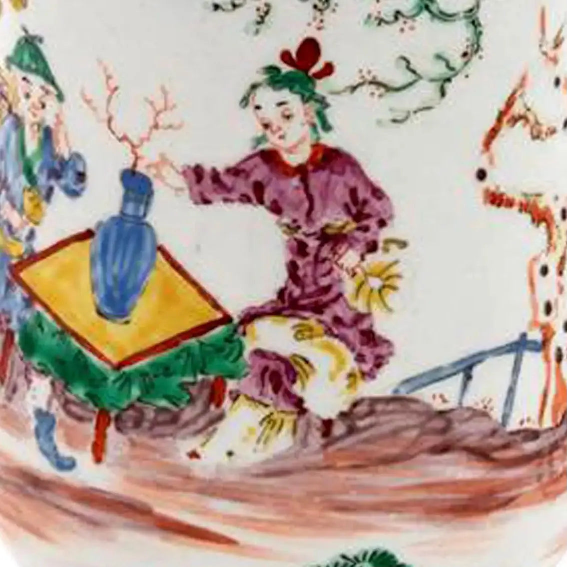 Jarra de porcelana Bow Porcelain Chinoiserie, Bow, Londres, 1760