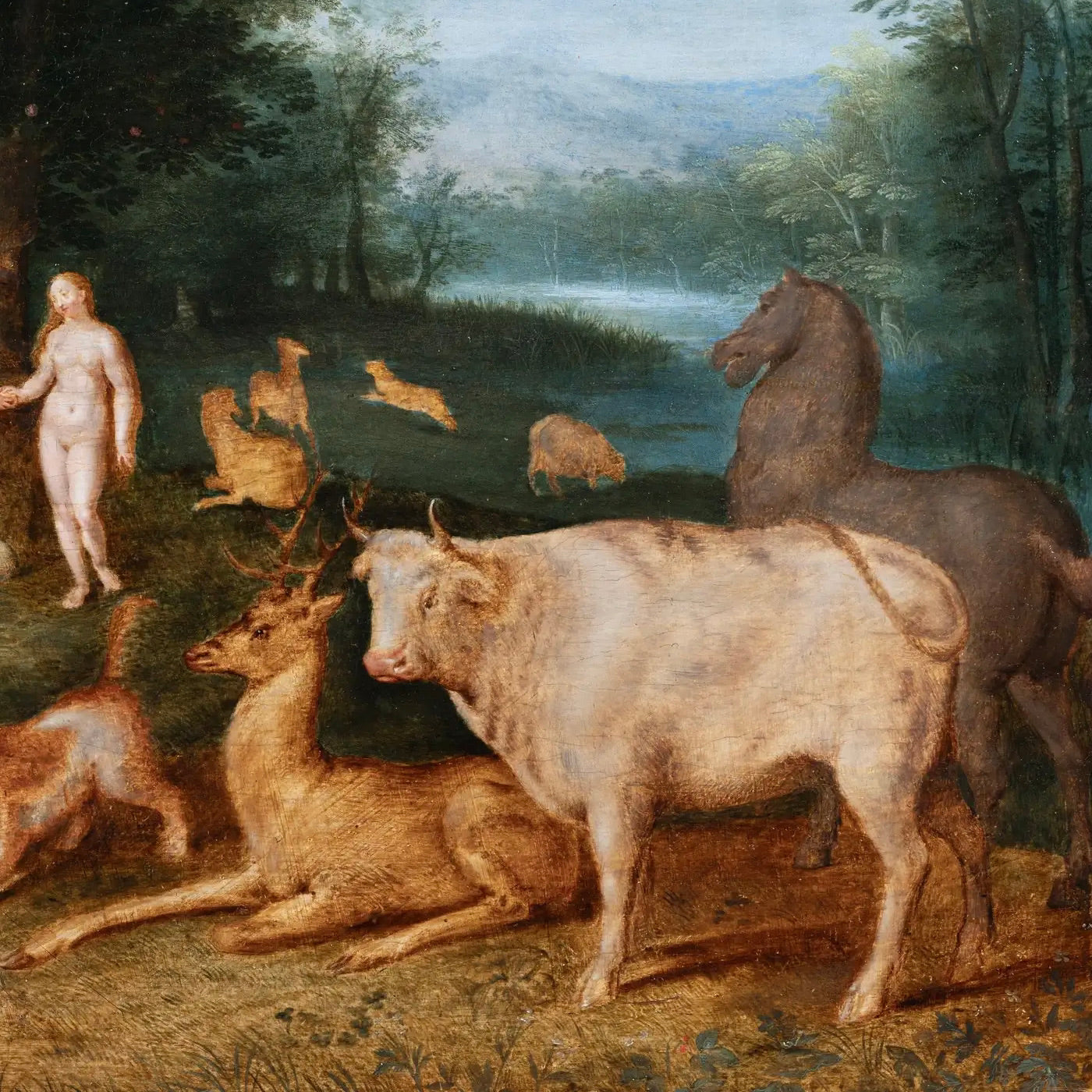 Estudio de Jan Brueghel el Joven (1615-1635) Adan y Eva en el Paraiso