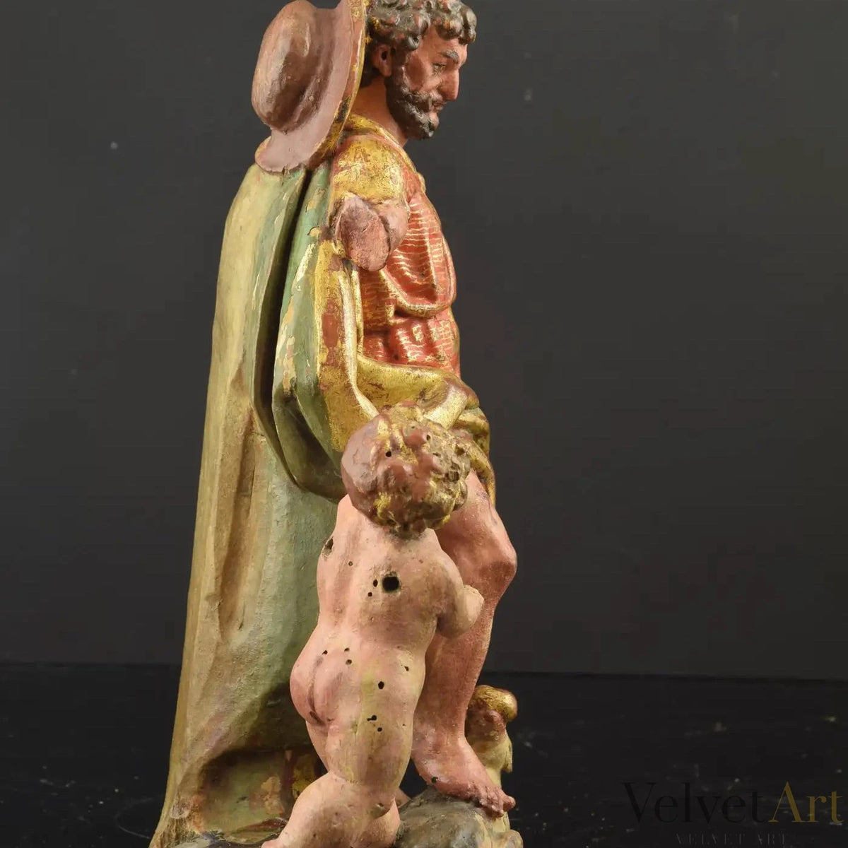 Talla de San Roque, Círculo Juan de Anchieta, Madera Policromada, Siglo XVI – vista 5 de 7