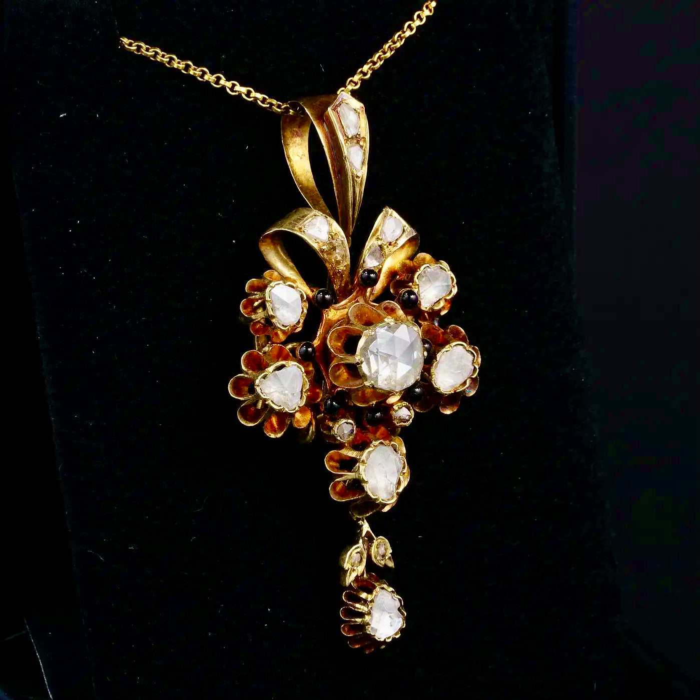 Colgante Diamante Corte Rosa | Estilo Georgiano Siglo XVIII