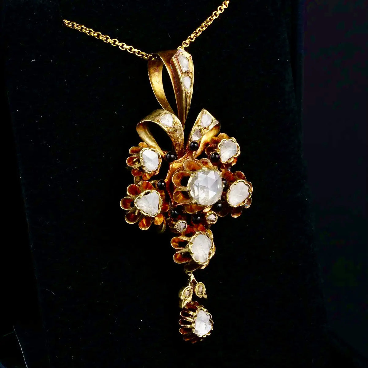 Colgante Diamante Corte Rosa | Estilo Georgiano Siglo XVIII