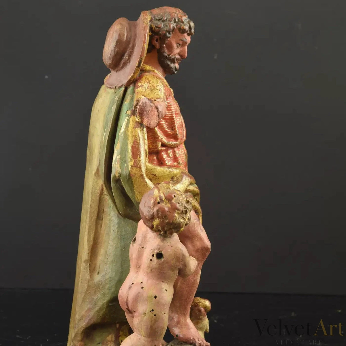 Talla de San Roque, Círculo Juan de Anchieta, Madera Policromada, Siglo XVI – vista 7 de 7