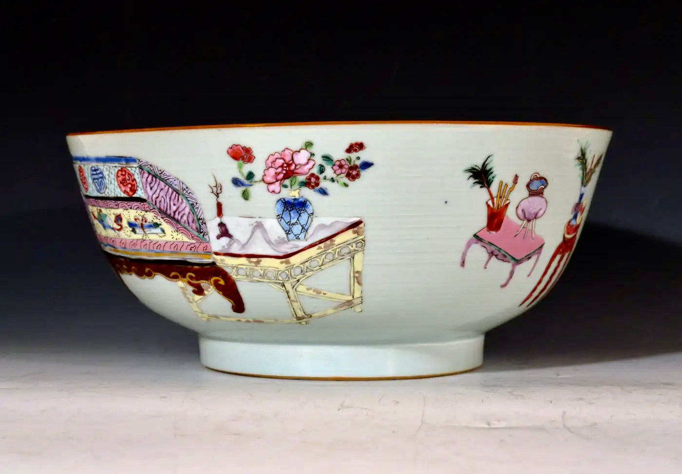 Cuenco de Porcelana China de Exportación Famile Rose