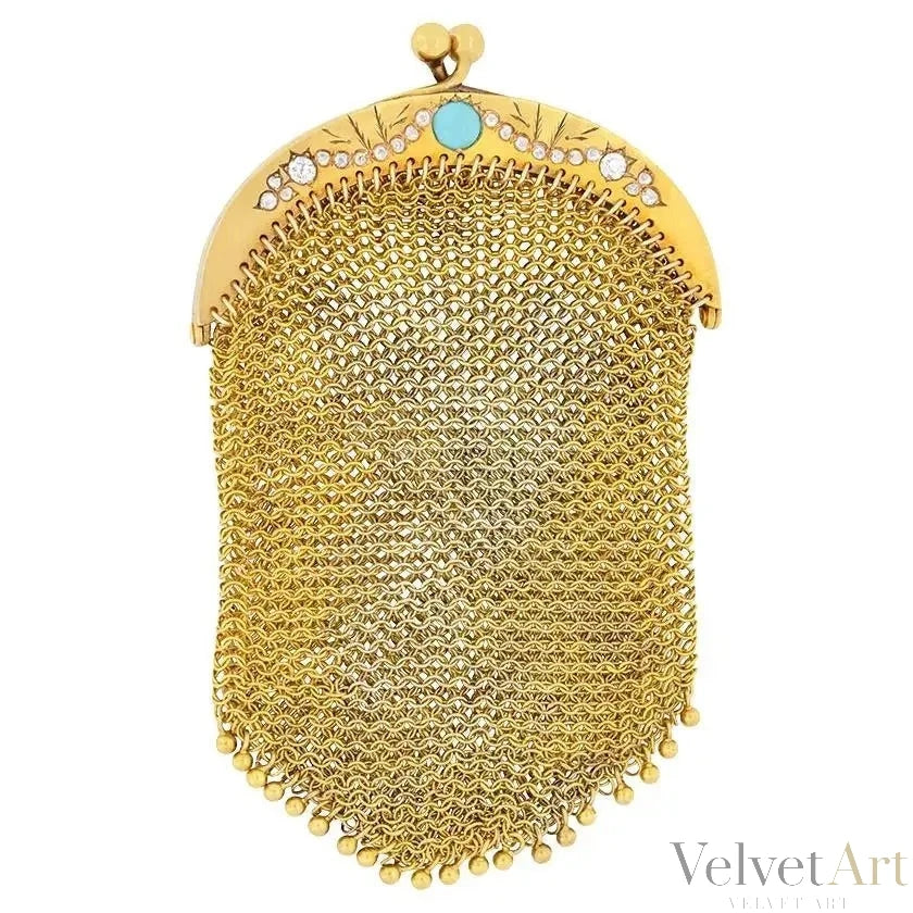 Monedero de Diamantes y Turquesas, Estilo Victoriano, 1880