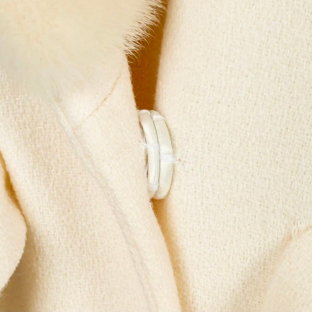Christian Dior | Abrigo de Visón y Lana Color Hueso