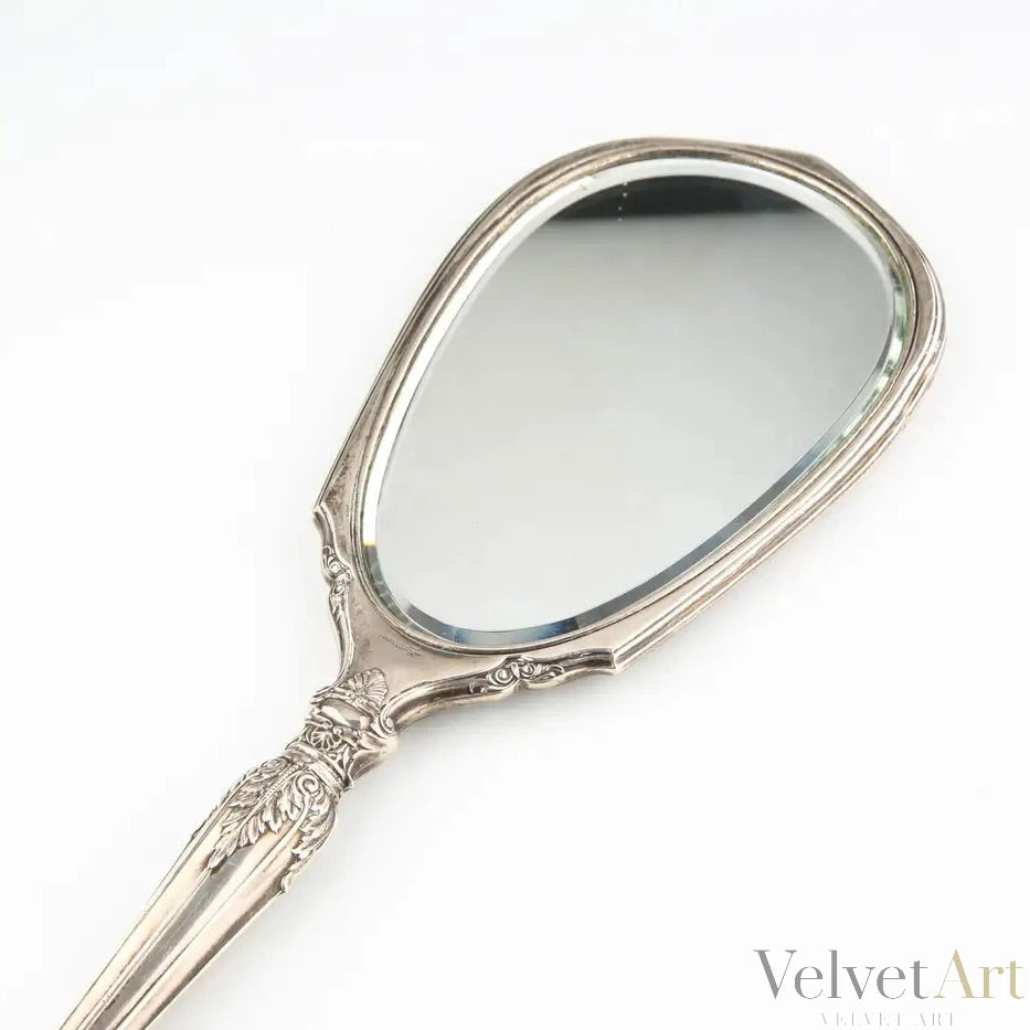 Juego de Tocador George Webster Co | Espejo y Cepillo de Plata de Ley de 1869