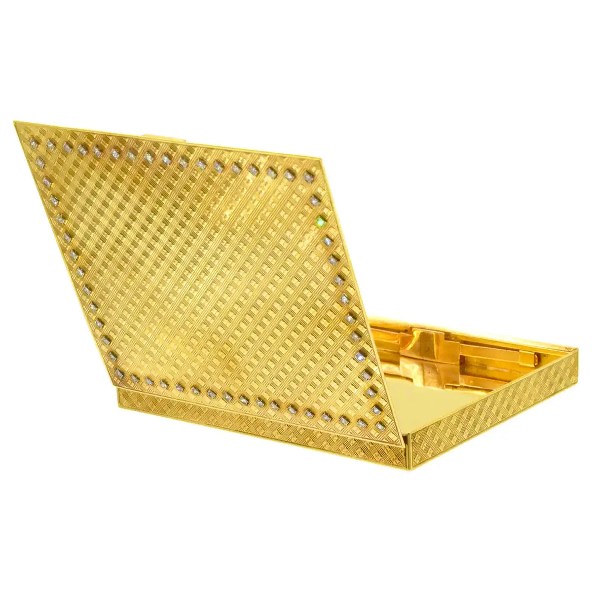 Van Cleef and Arpels Yellow Gold and Diamond Compact