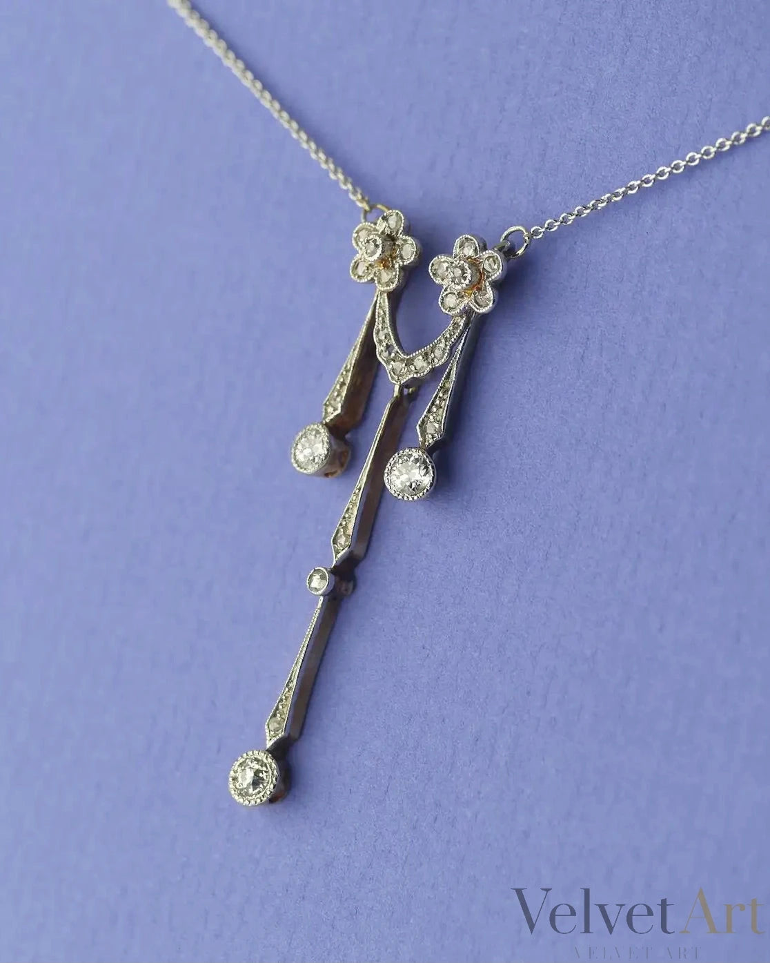 Colgante Doble Eduardiano de Diamantes, Oro y Platino | Reino Unido, 1910