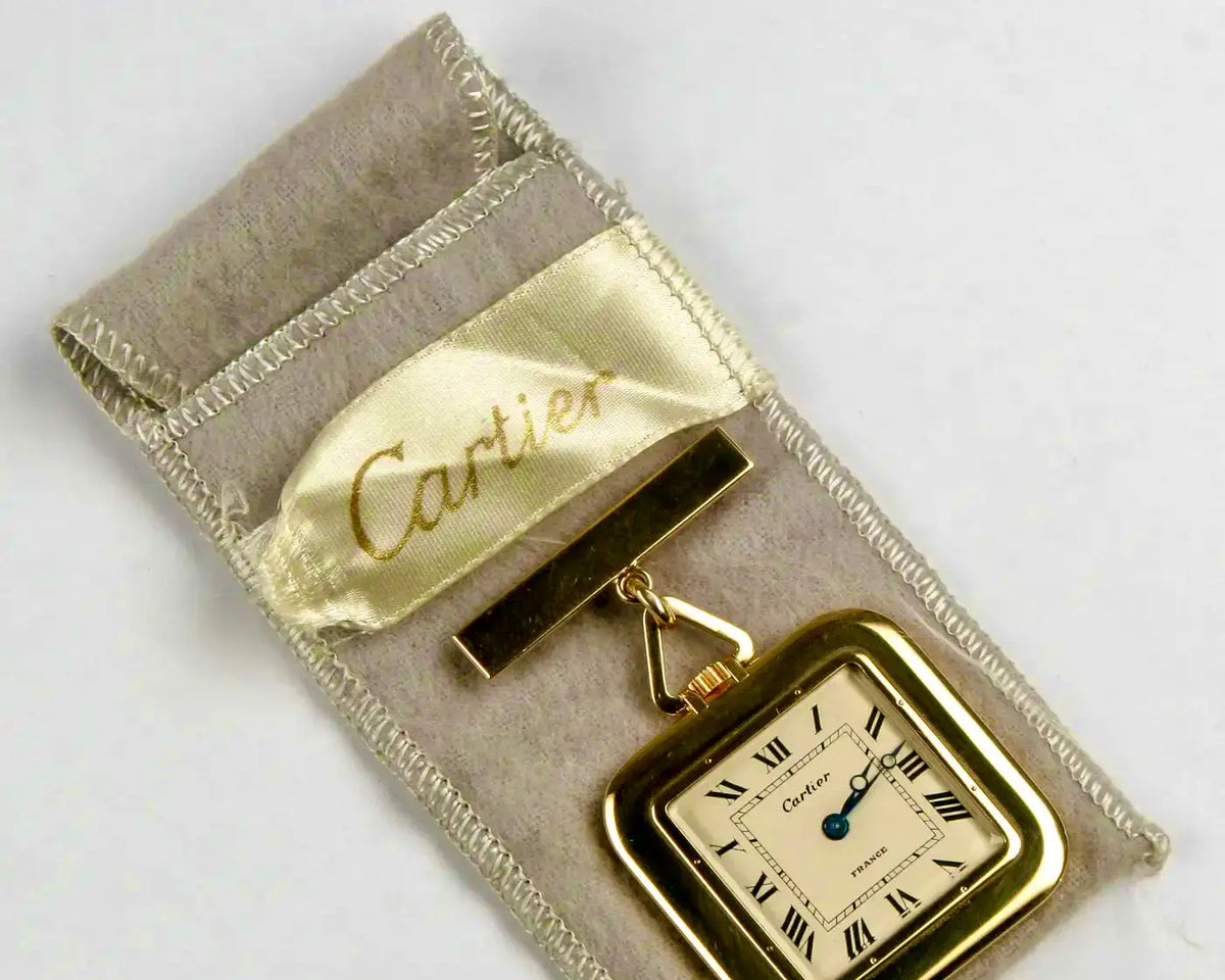 Reloj Cuadrado de Bolsillo y Repetición | Oro Amarillo | Cartier | Siglo XX