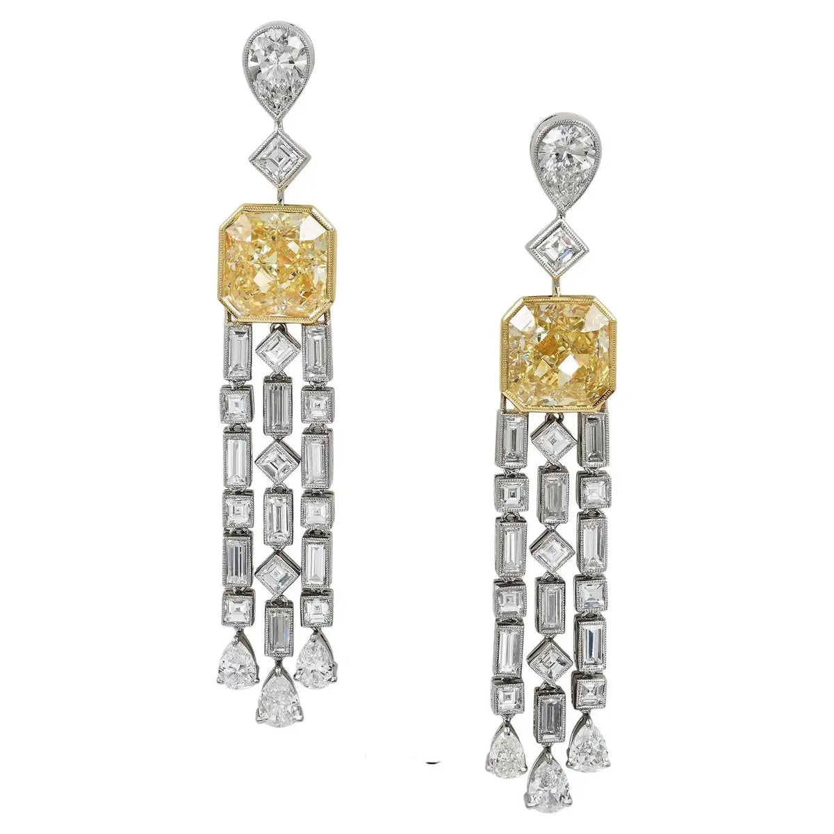 Pendientes de Diamantes Amarillos con Clip | Sophia D. | 2022