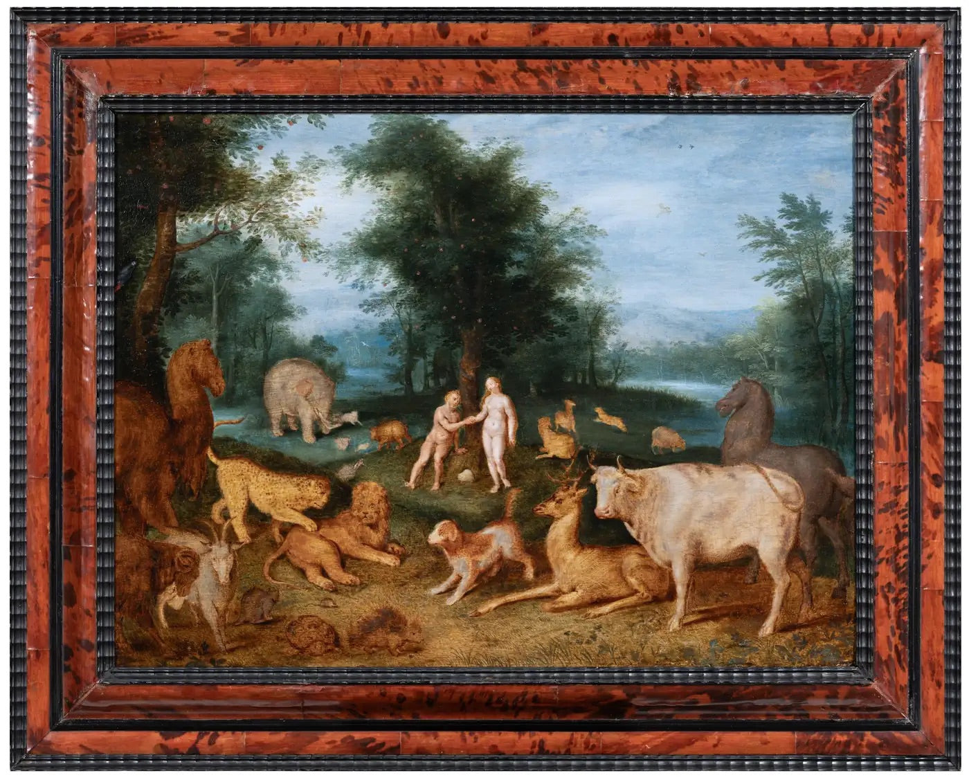 Estudio de Jan Brueghel el Joven (1615-1635) Adan y Eva en el Paraiso
