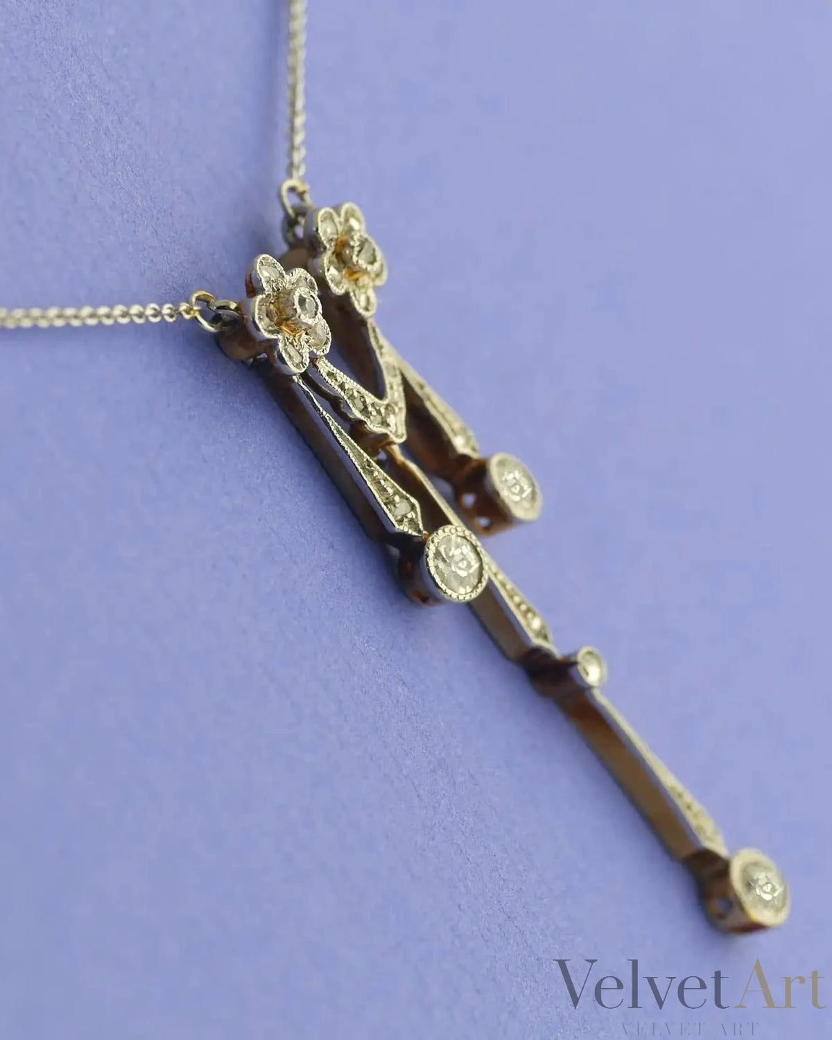 Colgante Doble Eduardiano de Diamantes, Oro y Platino | Reino Unido, 1910