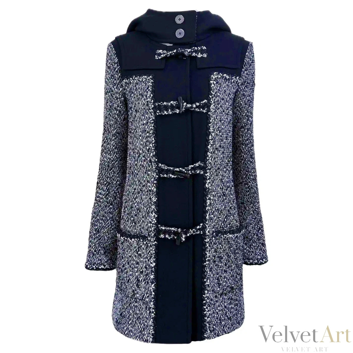 Chanel, Abrigo de Tweed Negro y Crudo Colección 2010