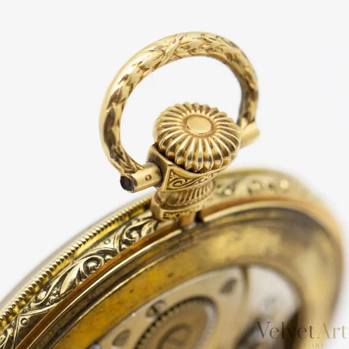 Reloj de Bolsillo Omega en Oro de 18 Quilates. Sabonette con Esfera de Esmalte