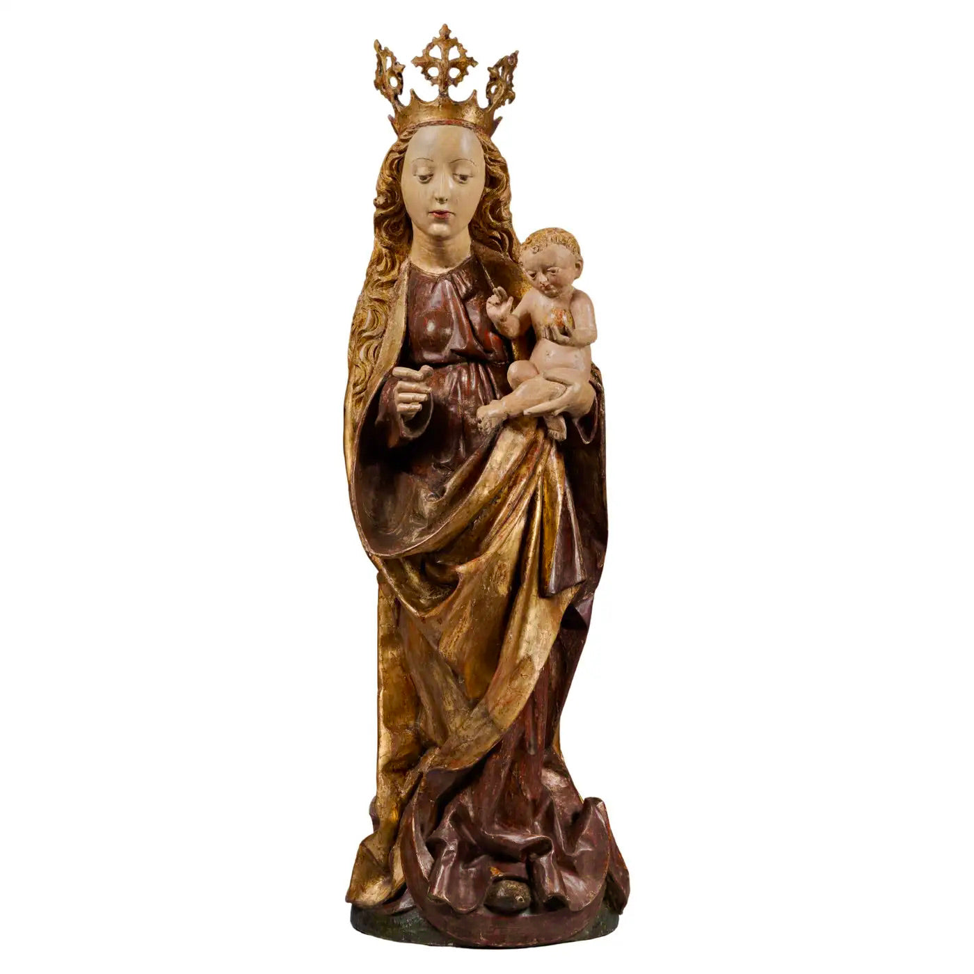 "Virgen y Niño" Tallados en Madera Policromada | Sur de Alemania, siglo XV | Gótico Tardío