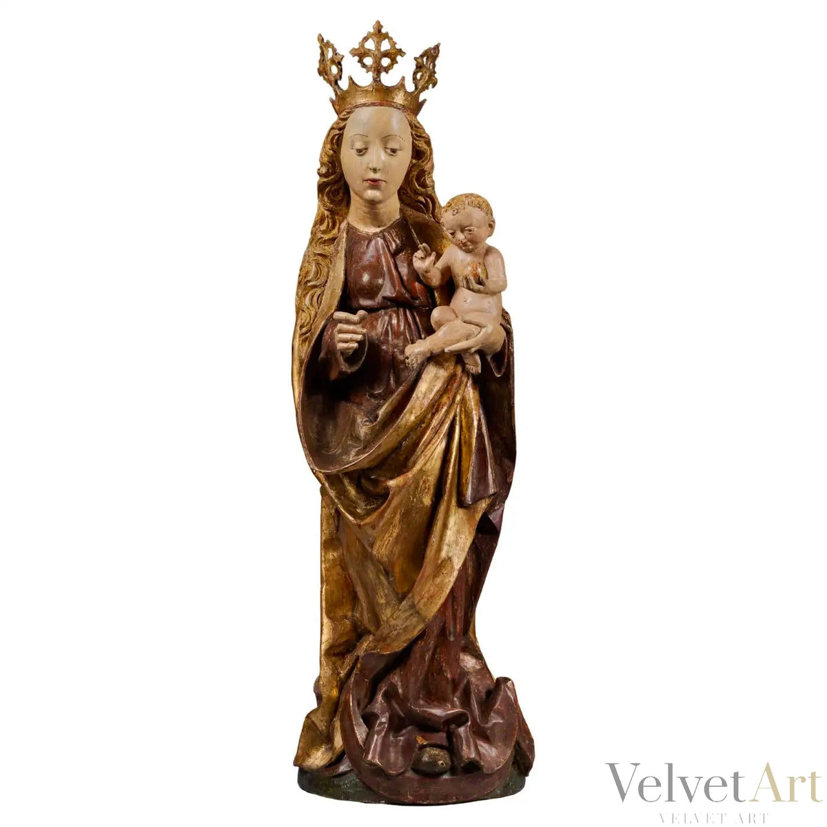 "Virgen y Niño" Tallados en Madera Policromada | Sur de Alemania, siglo XV | Gótico Tardío