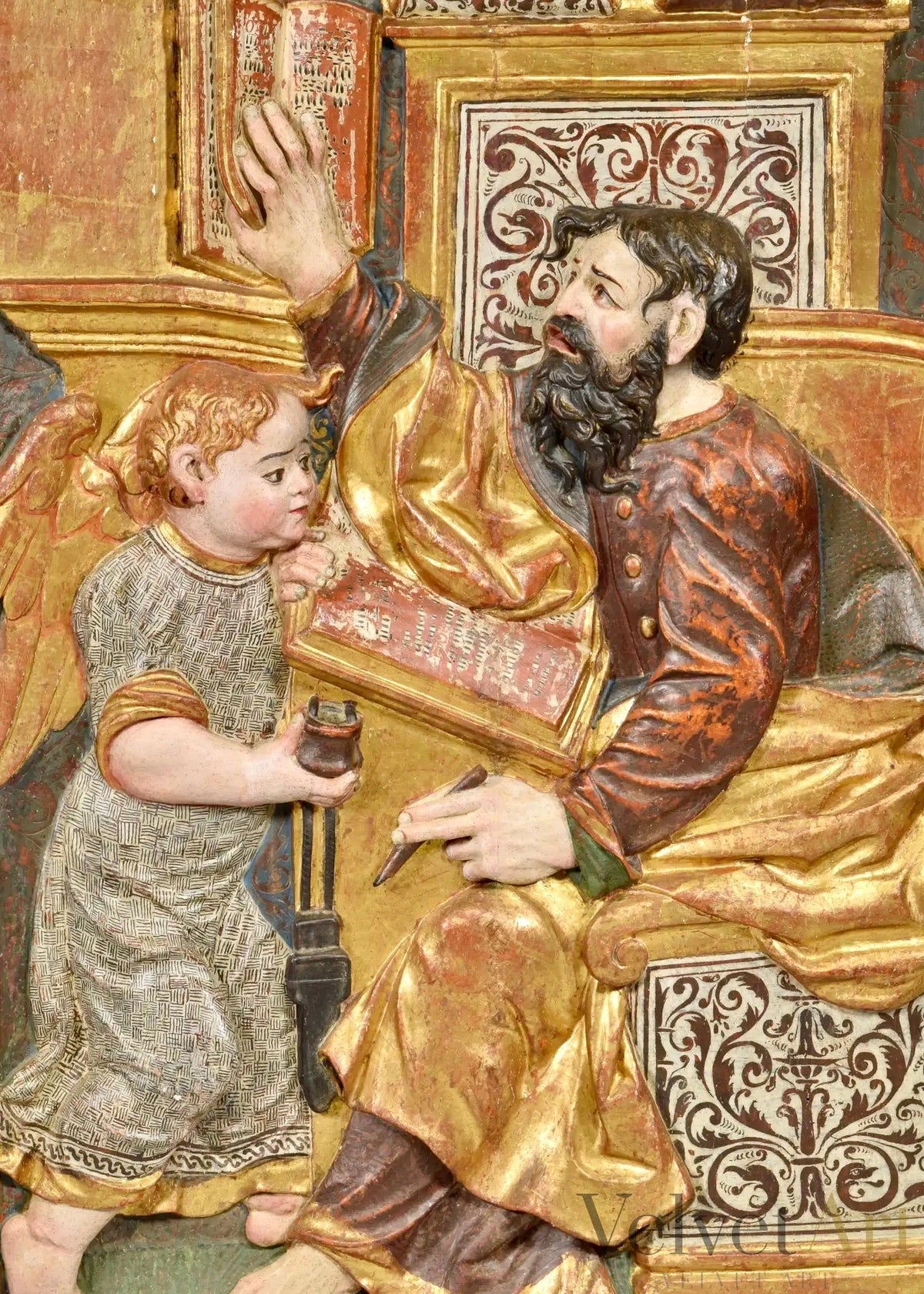 Pareja de Relieves Renacentistas | San Juan y San Mateo | Escuela de Burgos, siglo XVI