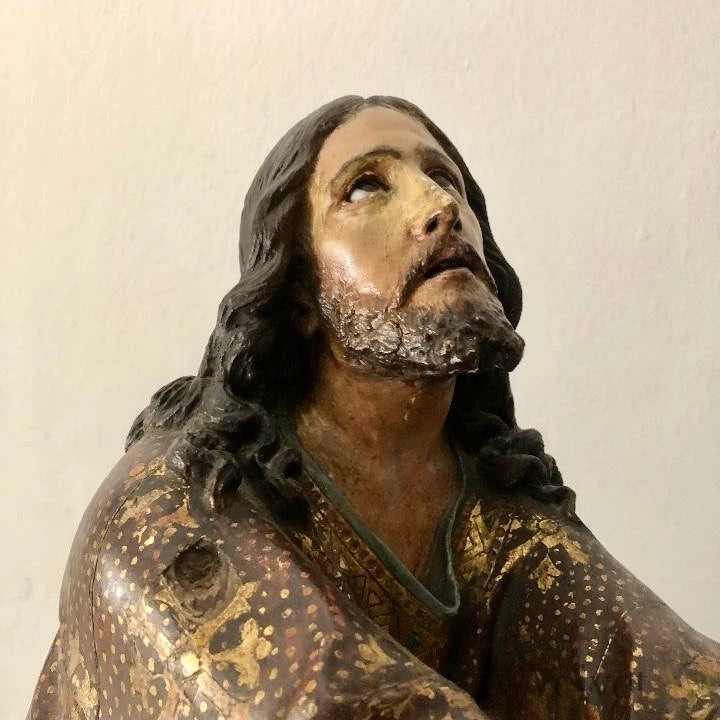 Escultura Religiosa Neobarroca en Madera Policromada | “La Oración en el Huerto"