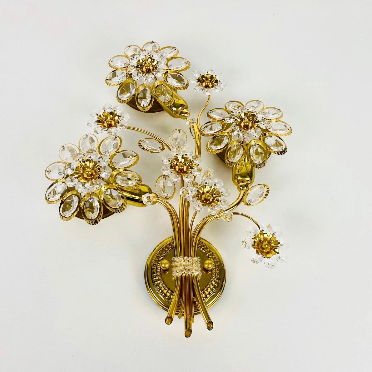 Aplique Palwa Cristal Floral | Alemania, 1960