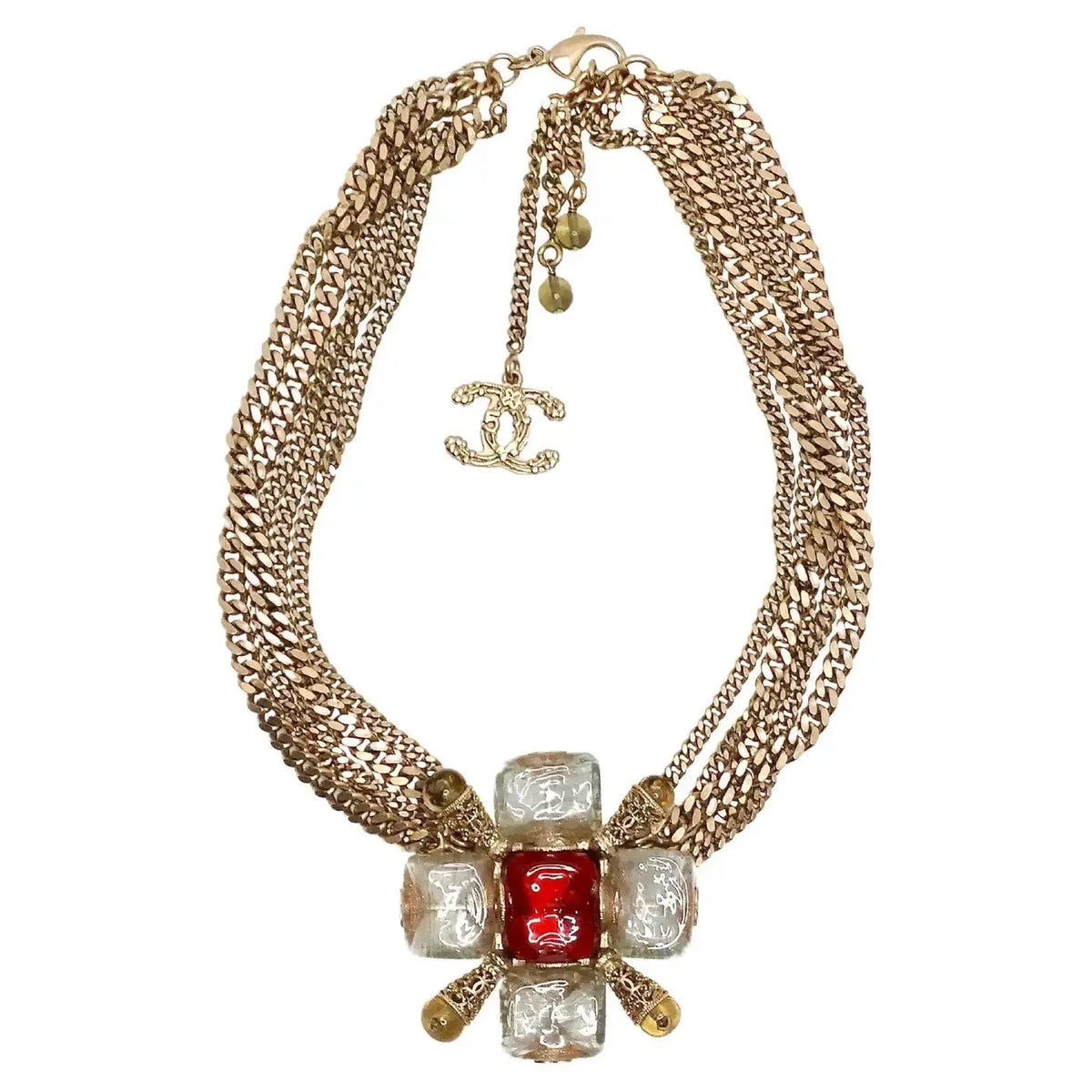 Chanel Collar Multicadena Dorado 2008 Gripoix