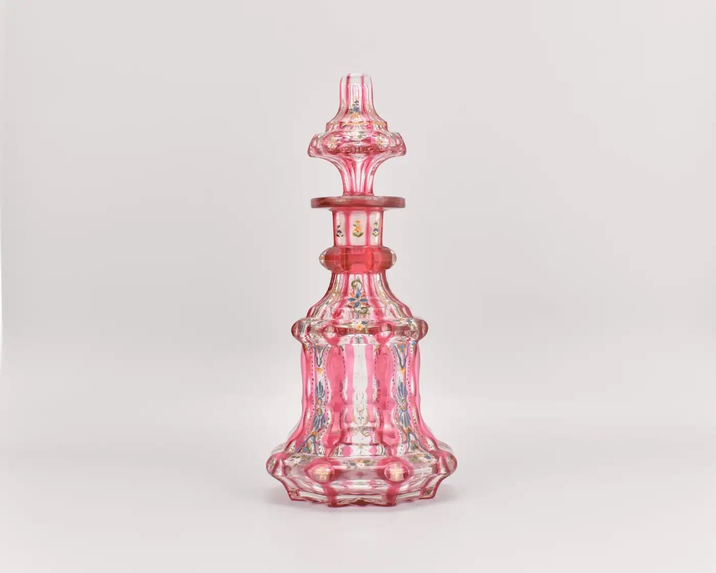 Frasco de Perfume de Vidrio Esmaltado Bohemio, 1840