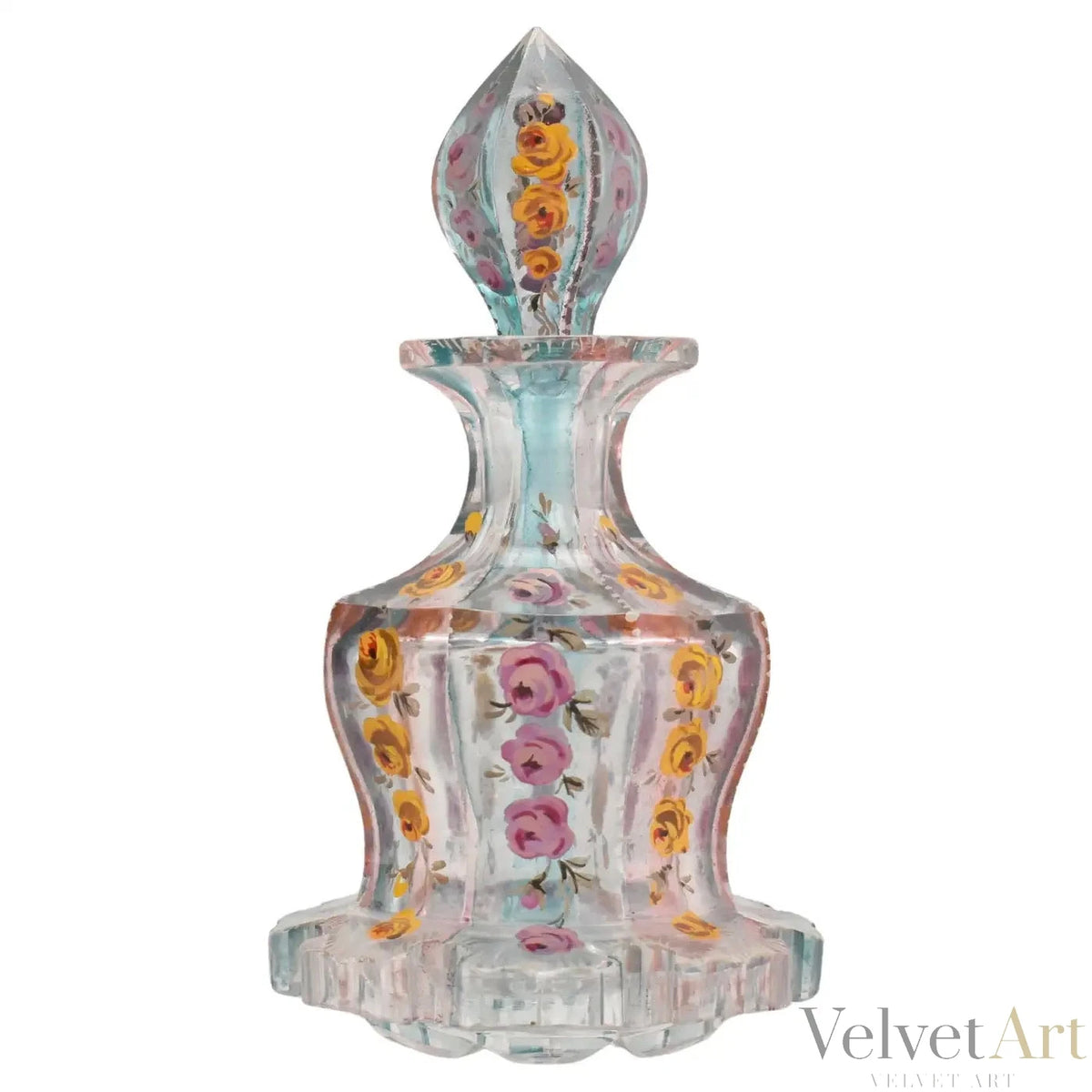 Frasco de Perfume de Bohemian Moser Esmaltado, 1840