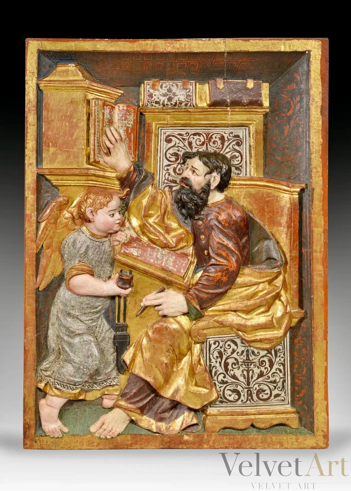 Pareja de Relieves Renacentistas | San Juan y San Mateo | Escuela de Burgos, siglo XVI