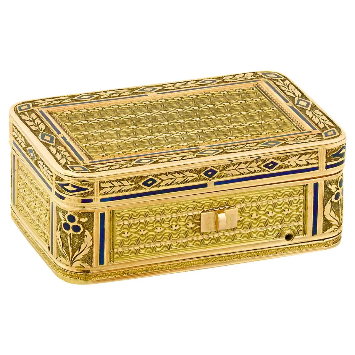 Vinagrera Musical Suiza de Oro | Esmalte Champlevé | Siglo XIX