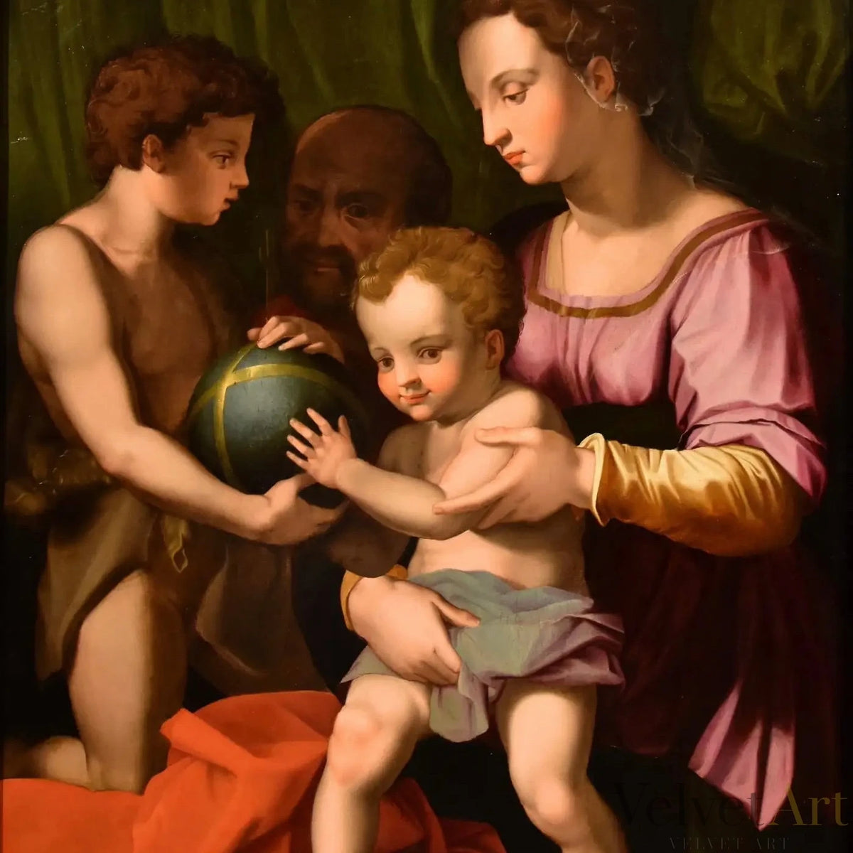 Círculo de Bronzino | " La Sagrada Familia con San Juanito" | Siglo XVI