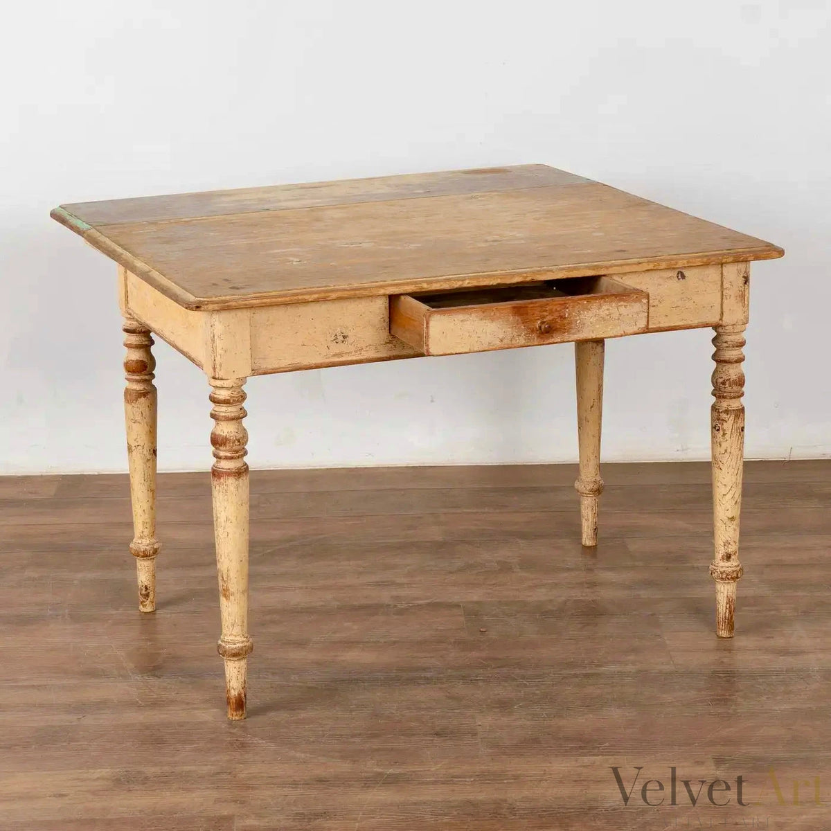Mesa Sueca de Campo del Siglo XIX con Hoja Desplegable