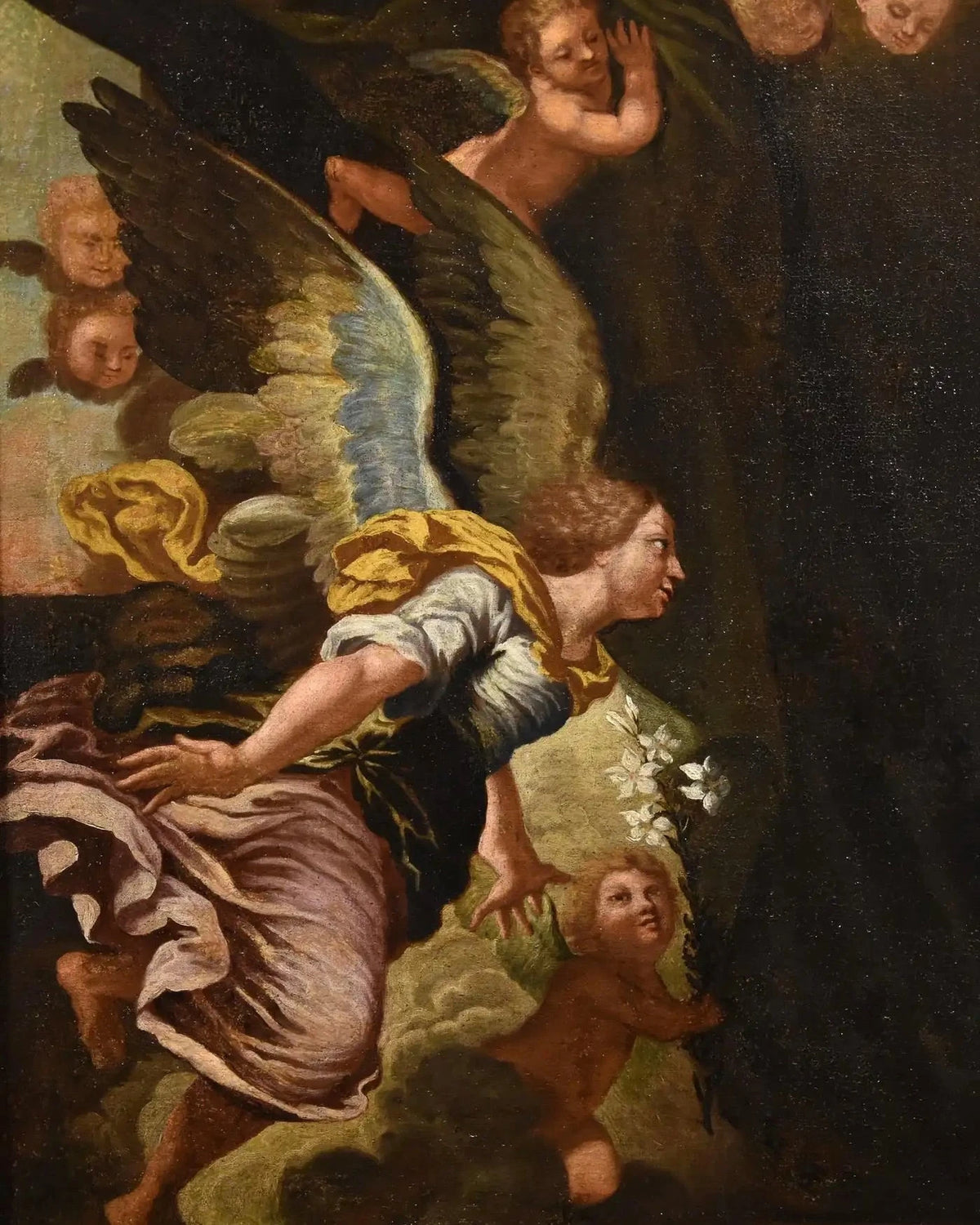 "La Anunciación" de Bonini | Óleo sobre Lienzo | Siglo XVII