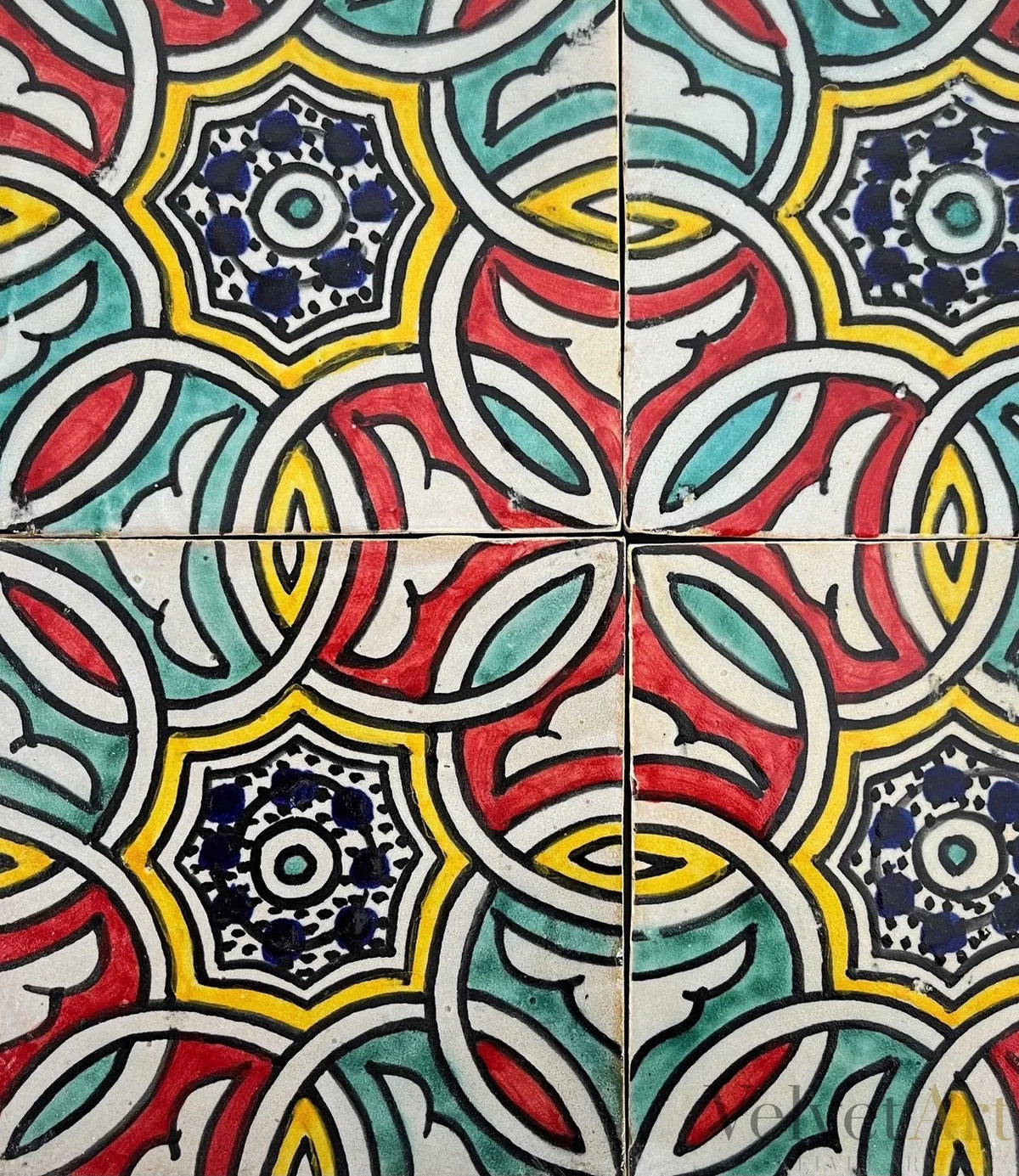 10 azulejos marroquíes artesanales modelo Fez – vista 2 de 4