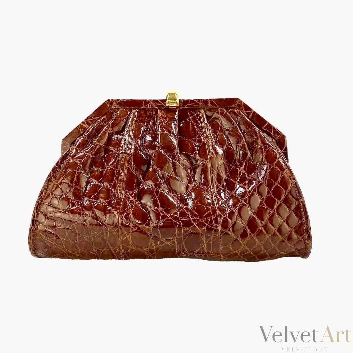 Bolso Bandolera Gucci de Cocodrilo Marrón de 1987