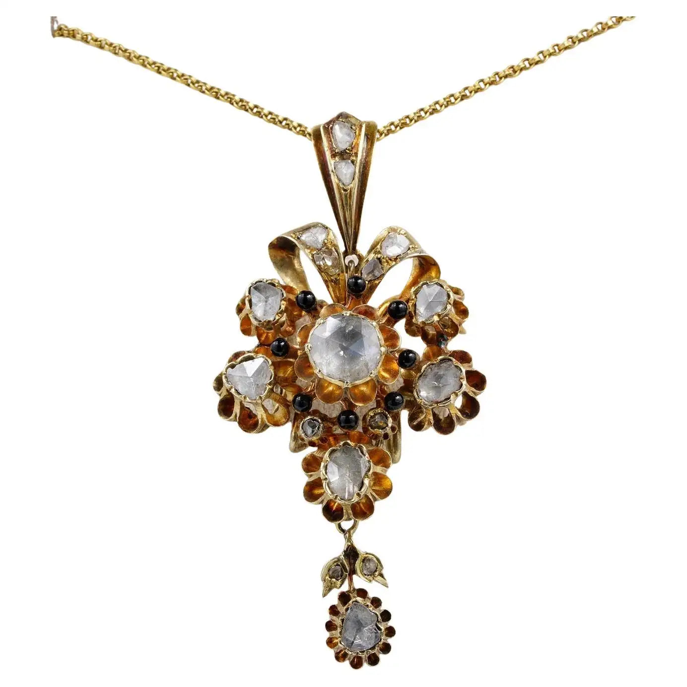 Colgante Diamante Corte Rosa | Estilo Georgiano Siglo XVIII
