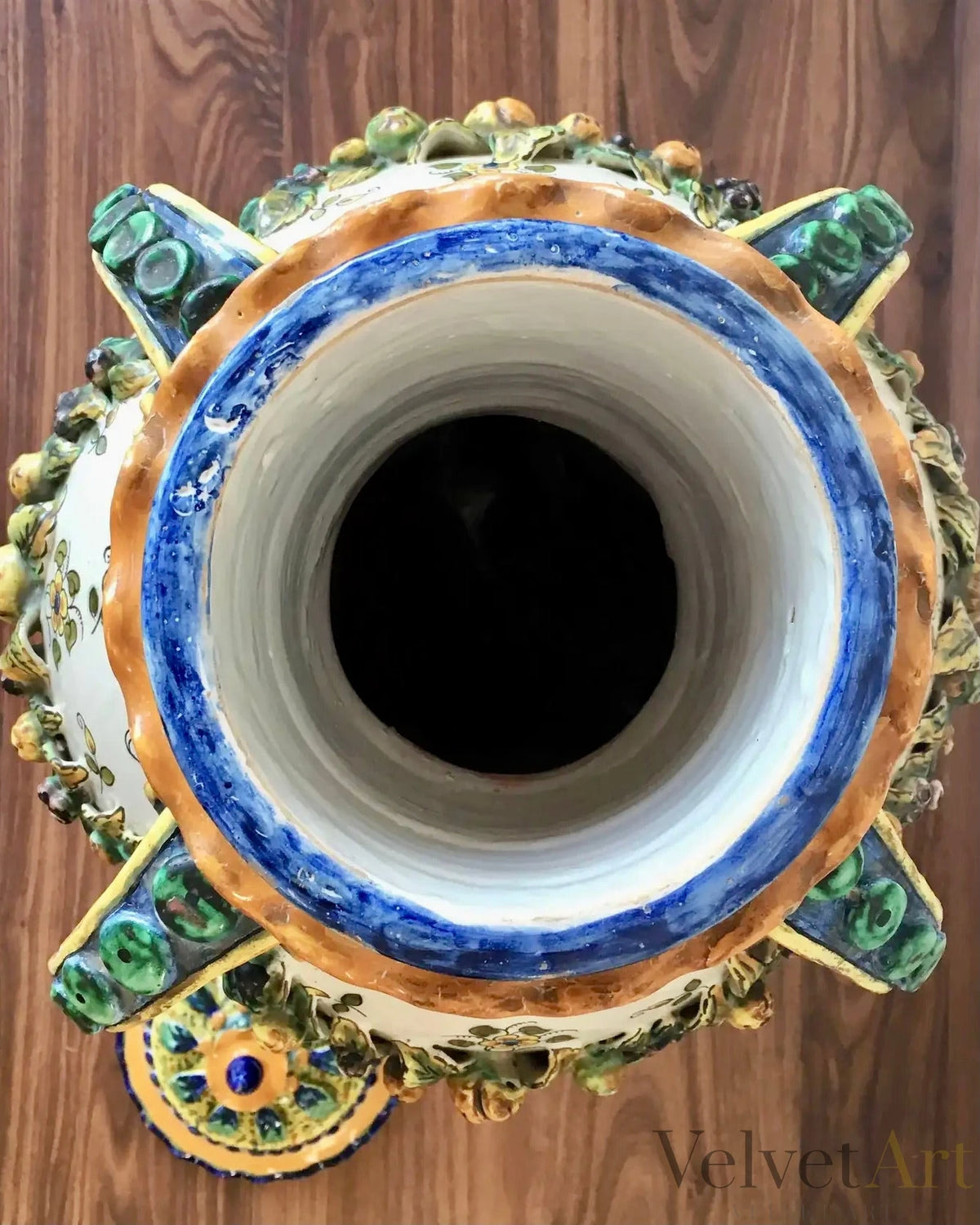 Urna Española de Terracota Pintada | Manises | Siglo XIX | Biedermeier | 1850