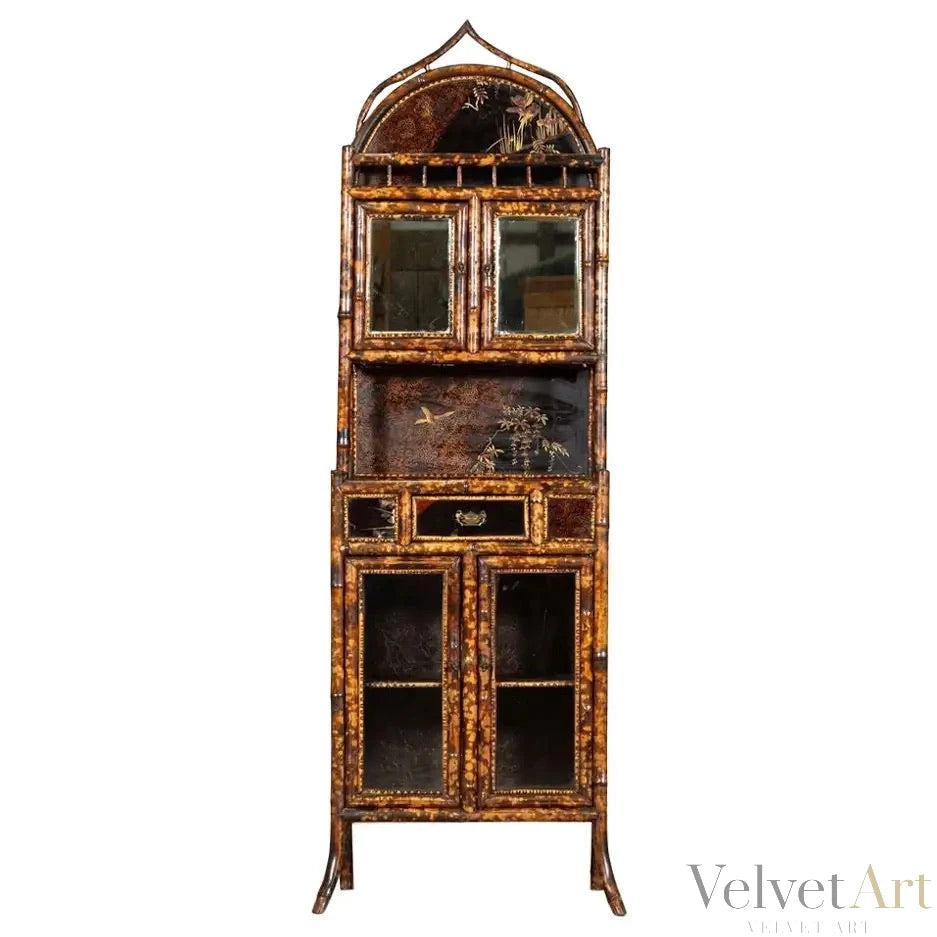 Gabinete esmaltado de bambú inglés, 1880