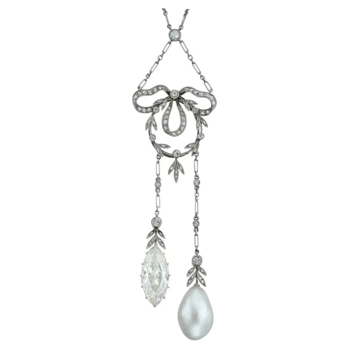 Collar Belle Epoque | Diamantes y Perlas | Marret Frères | Francia, 1901