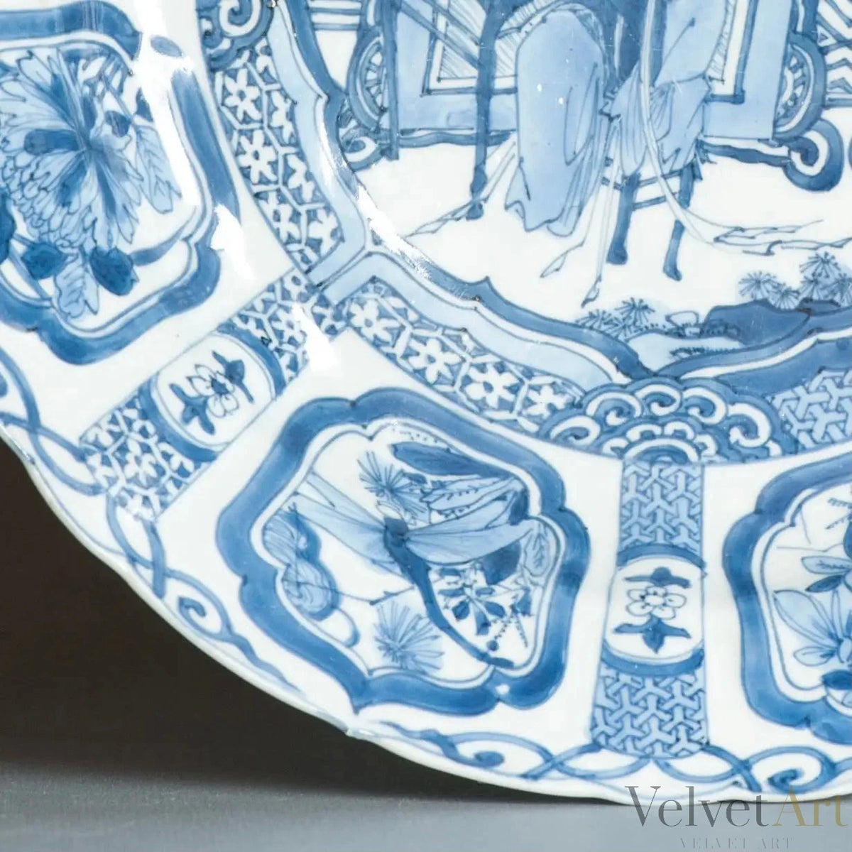 Plato Kraak Ming en Azul Cobalto | Periodo Wanli, 1600