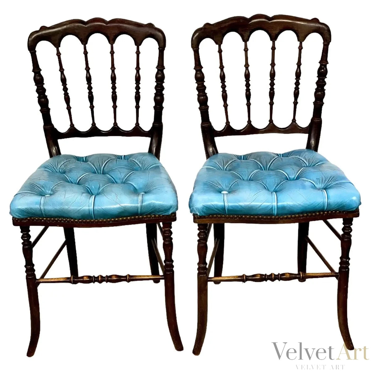 Sillas con tapicería azul, Estilo Napoleón III, Siglo XIX