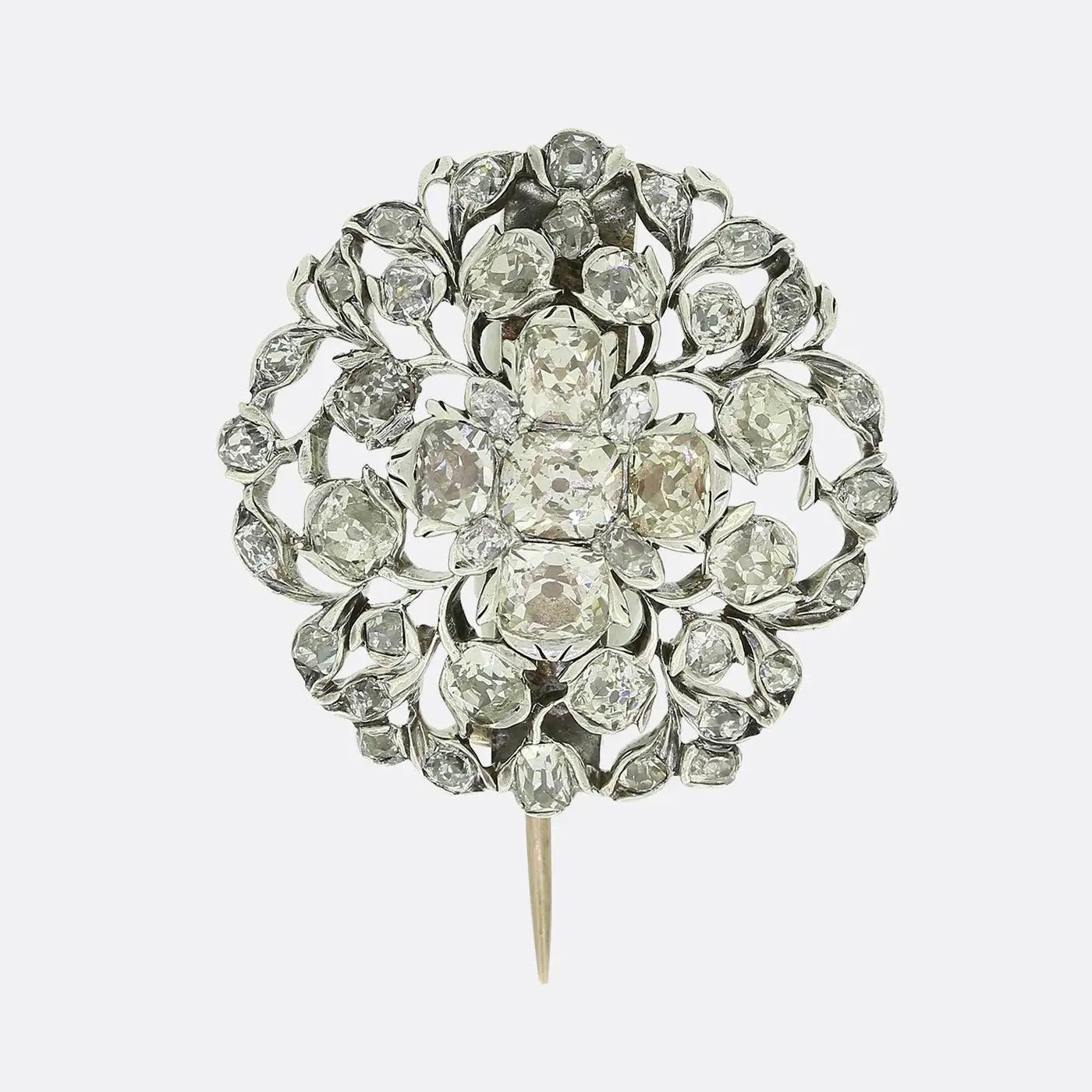 Broche Georgiano Floral de Diamantes de 1780